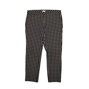 J. JILL $89 Premium Bi-Stretch Ankle Pant Black White Check Size 12‎